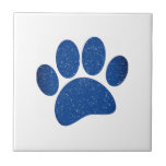 Dog Paw Print Cartoon Old Paper Print Ceramic Tile<br><div class="desc">A cute dog paw print. Old paper,  vintage effect applied to the image.
Custom ceramic tiles. Gift idea for for dog lovers.</div>