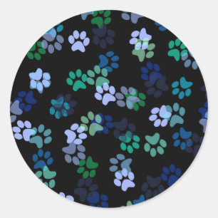 Dog Paw Print Classic Round Sticker