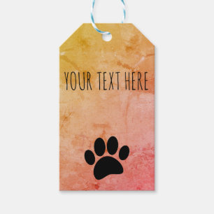 Dog Paw Print Custom Text Vintage Style Gift Tags