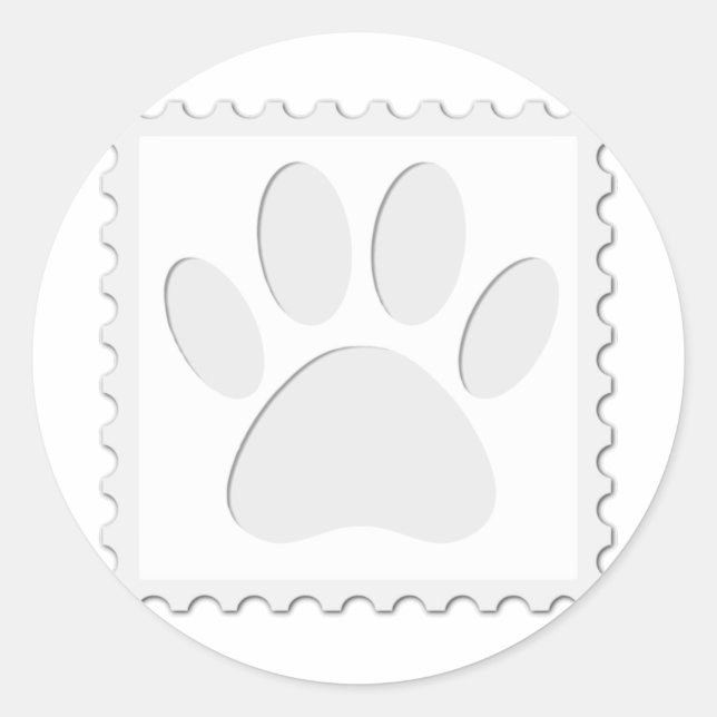 Dog Paw Print Cut Out Classic Round Sticker (Front)