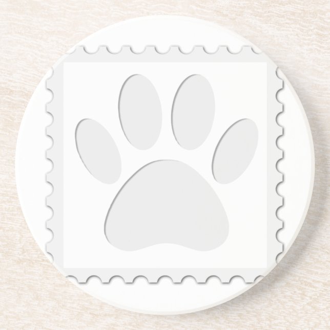 Dog Paw Print Cut Out Coaster (Front)