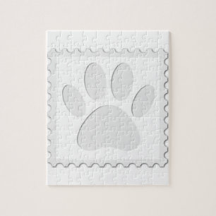 Dog Paw Print Cut Out Jigsaw Puzzle