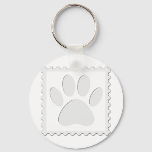 Dog Paw Print Cut Out Key Ring