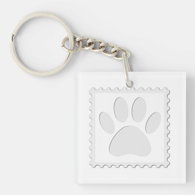 Dog Paw Print Cut Out Key Ring (Front)