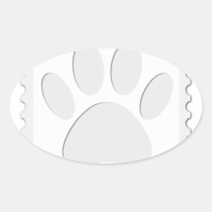 Dog Paw Print Cut Out Oval Sticker