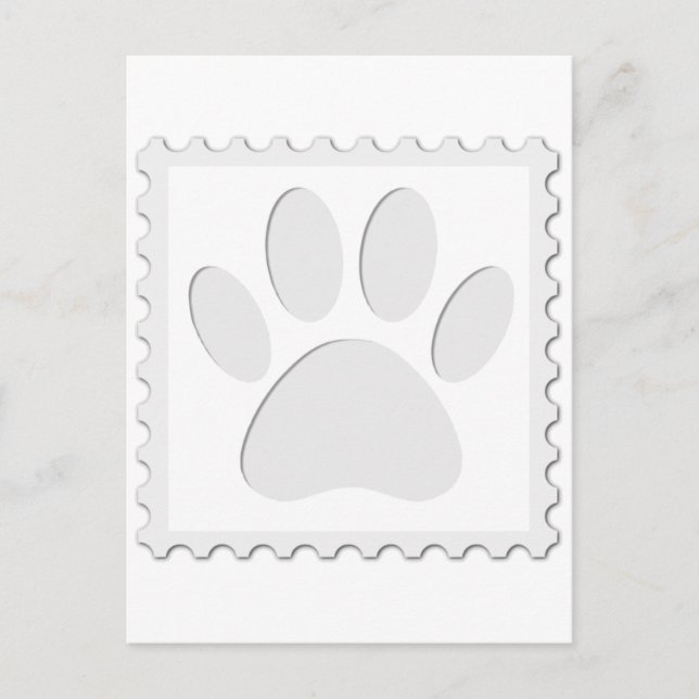 Dog Paw Print Cut Out Postcard (Front)