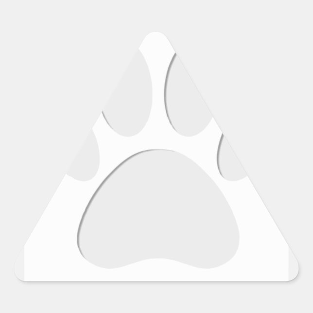 Dog Paw Print Cut Out Triangle Sticker (Front)