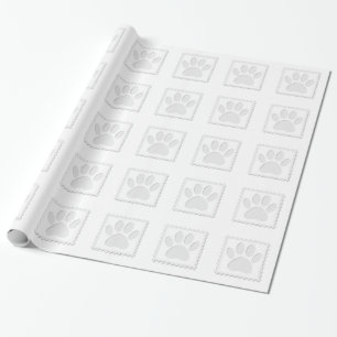 Dog Paw Print Cut Out Wrapping Paper