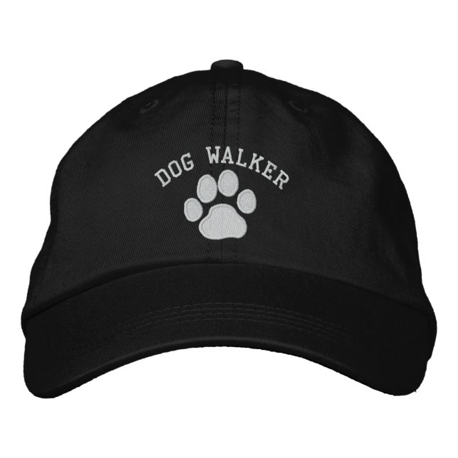 Dog Paw Print | Dog Walker Custom Text Embroidered Hat (Front)