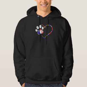 Dog Paw Print Doggie  Animal Fan  Friend Pets Fun Hoodie
