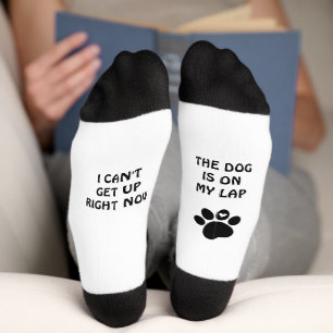 Dog Paw Print & Fun Text  Socks