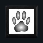 Dog Paw Print In Black and White Gradients Gift Box<br><div class="desc">A dog paw print formed by black and whited dots. Original cartoon style design.</div>
