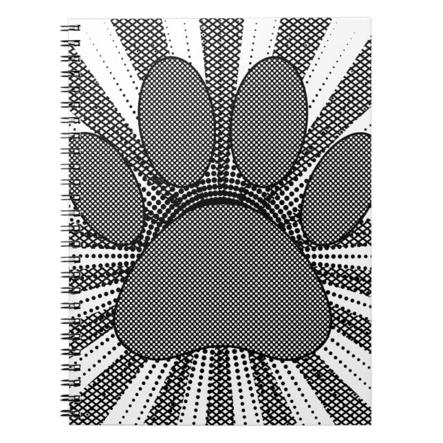 Dog Paw Print Manga Style Notebook (Front)