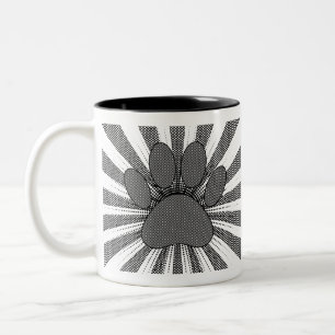 Dog Paw Print Manga Style Two-Tone Coffee Mug