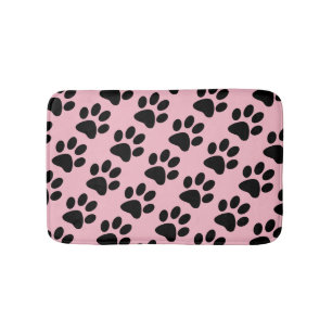 Dog Paw Print Pattern Bath Mat