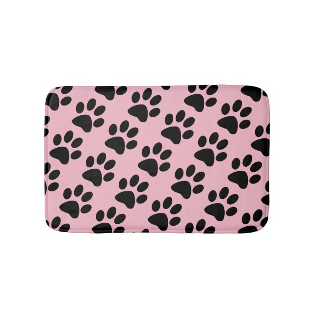 Dog Paw Print Pattern Bath Mat (Front)
