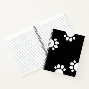 Dog Paw Print Pattern Spiral Notebook