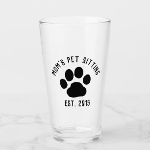 Dog Paw Print Personalised Pet Lover's Drinking Glass