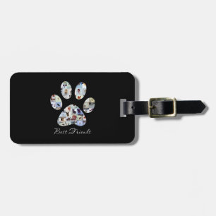 Dog Paw Print Photo Canvas,  Custom Dog Canvas  Luggage Tag