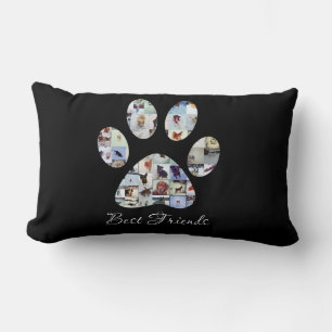 Dog Paw Print Photo Canvas, Custom Dog Canvas Lumbar Cushion