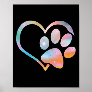 Dog Paw Print Psychedelic Tie Dye English Bulldog 