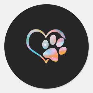 Dog Paw Print Psychedelic Tie Dye English Bulldog Classic Round Sticker