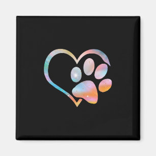 Dog Paw Print Psychedelic Tie Dye English Bulldog Magnet