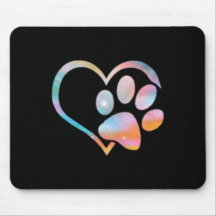 Dog Paw Print Psychedelic Tie Dye English Bulldog Mouse Pad
