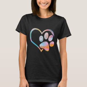 Dog Paw Print Psychedelic Tie Dye English Bulldog  T-Shirt
