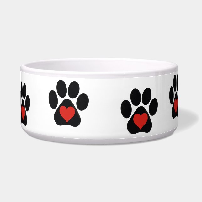 Dog Paw Print Red Heart  (Front)