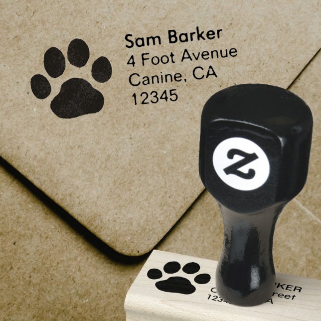 Dog Paw Print Return Address Cute Pet Canine Paw Rubber Stamp (Creator Uploaded)