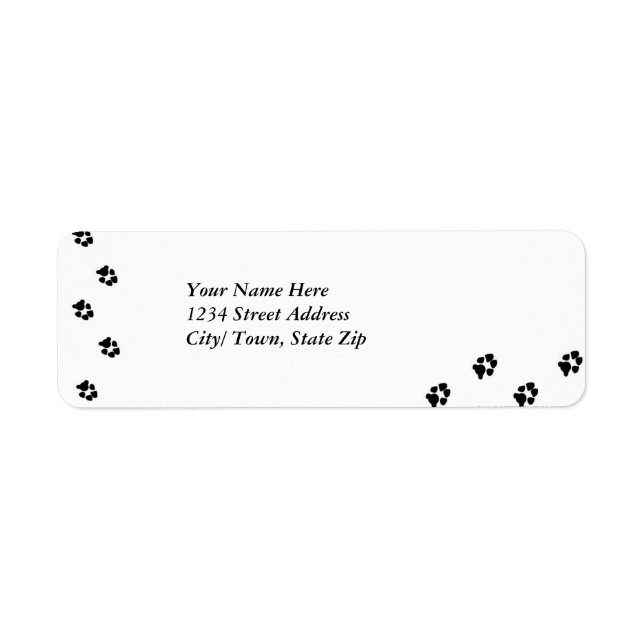 Dog Paw Print Return Address Label (Front)