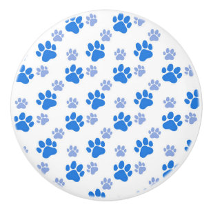 Dog Paw Print Simple Animal Lover Cute Puppies Ceramic Knob