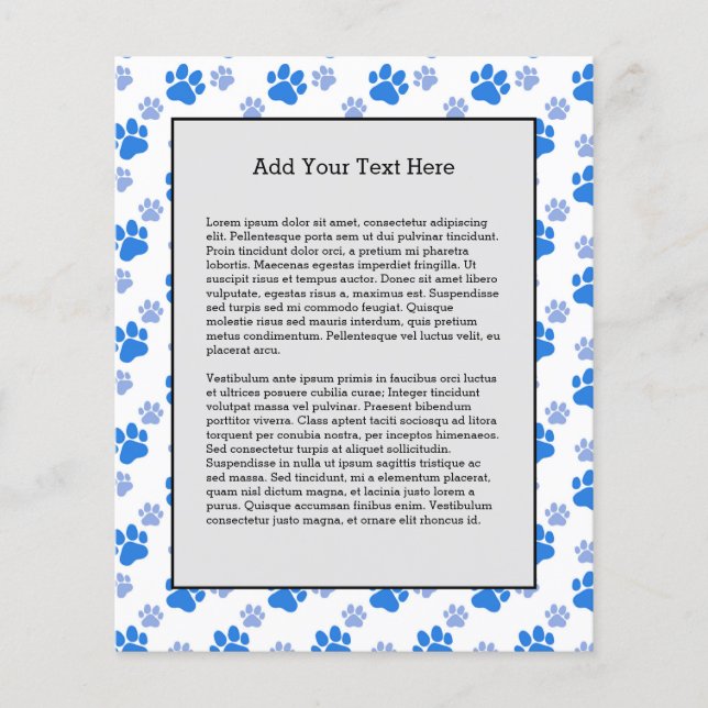 Dog Paw Print Simple Animal Lover Cute Puppies Flyer (Front)