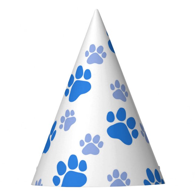 Dog Paw Print Simple Animal Lover Cute Puppies Party Hat (Front)