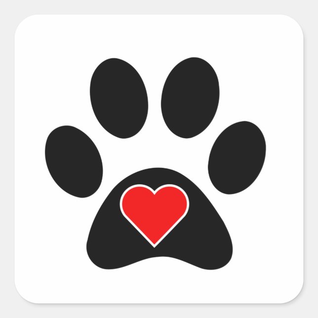 Dog Paw Print Square Sticker (Front)