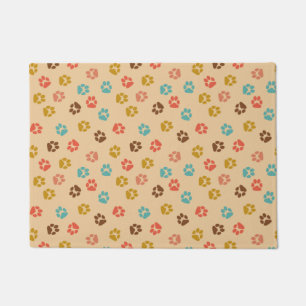 Dog Paw Print Vintage Colour Animal Lover Doormat