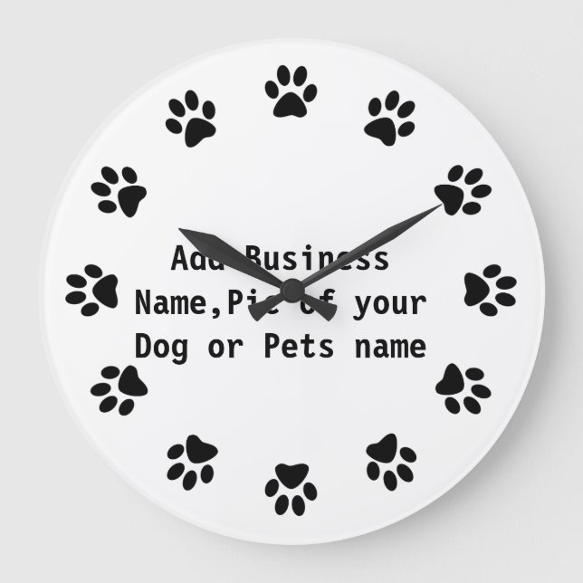] Dog PAW PRINT WALL CLOCK (Front)