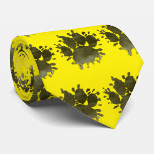 Dog Paw Print Watercolor Canine Paw Yellow Tie