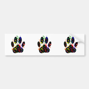 Dog Paw Print With Confetti And Streamer Bumper Sticker