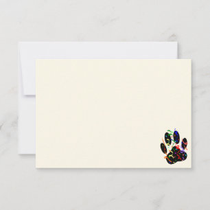 Dog Paw Print With Confetti And Streamer Cream Card