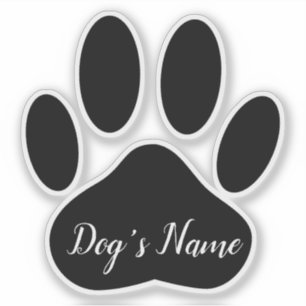 Dog Paw Print With Custom Name Personalized