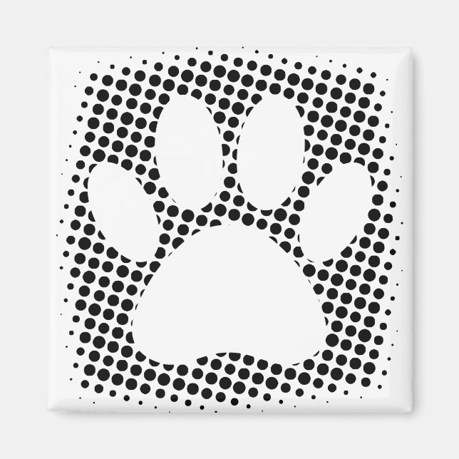 Dog Paw Print With Halftone Background Magnet (Front)