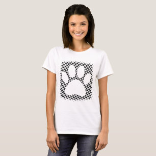 Dog Paw Print With Halftone Background T-Shirt