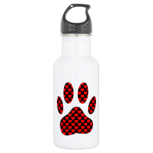 Dog Paw Print With Hearts 532 Ml Water Bottle