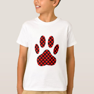 Dog Paw Print With Hearts T-Shirt