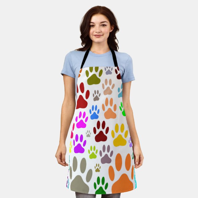 Dog Paw Prints All Over Apron (Worn)