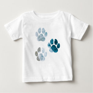 Dog Paw Prints - Beach Waves and Sand Baby T-Shirt