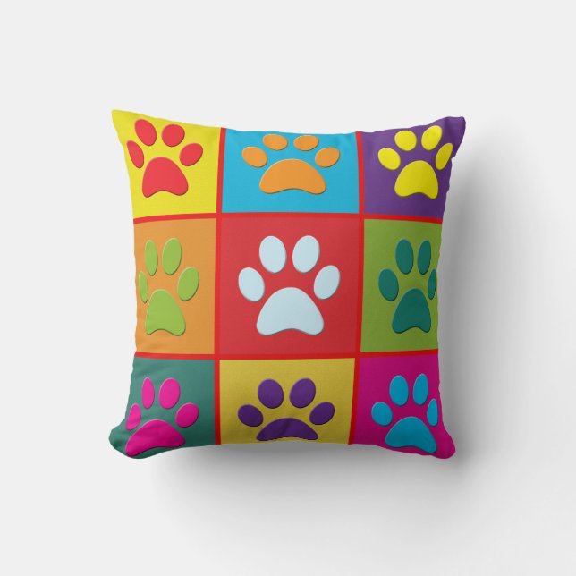 Dog Paw Prints Cushion (Front)
