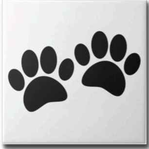 Dog Paw Prints Custom Ceramic Tile